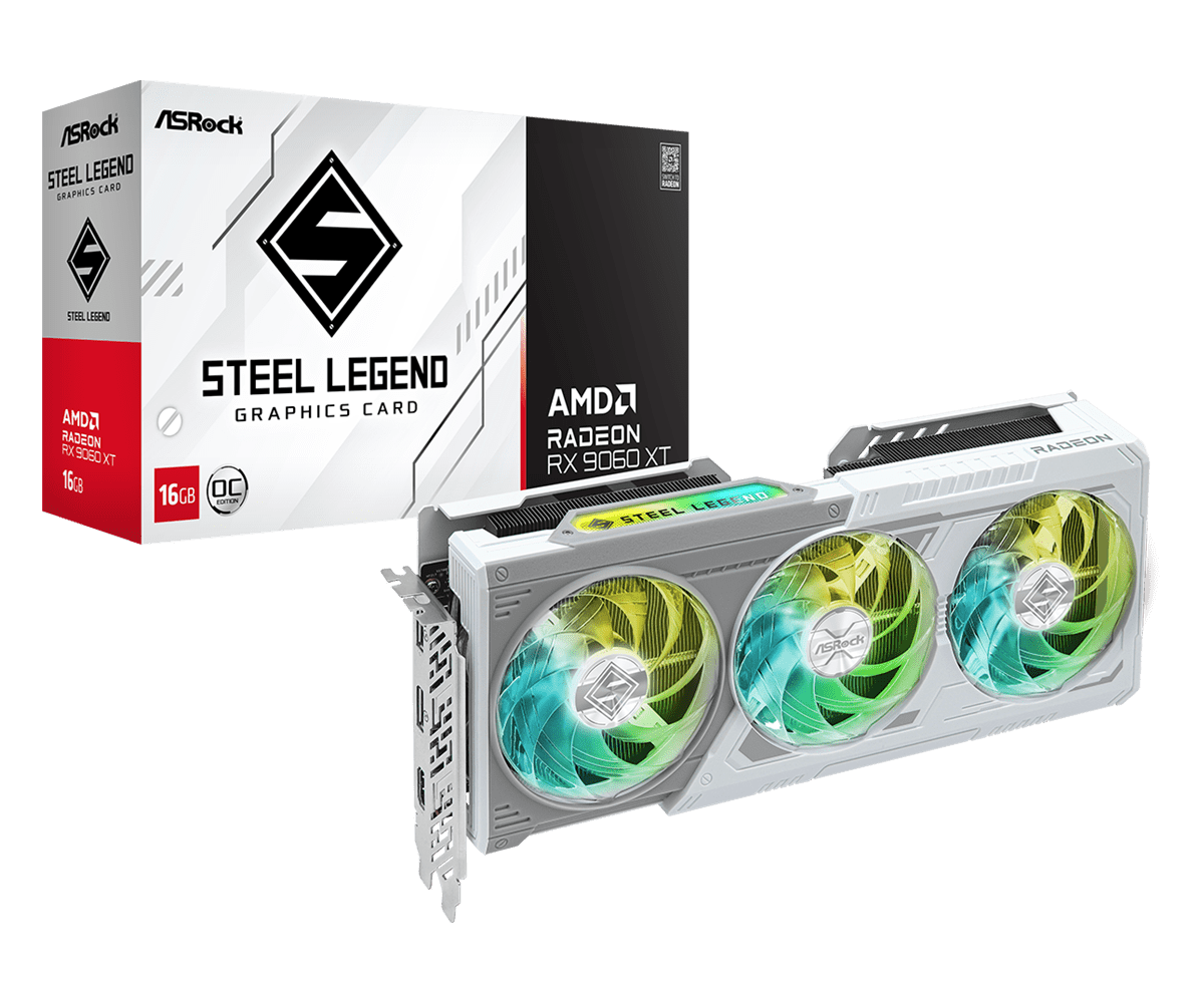 Radeon RX 9060 XT Steel Legend 16GB OC Product Photo